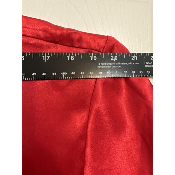 Vintage 90s Gold Label Victoria Secret Satin Red Silky Sleepshirt Nightshirt S - Picture 5 of 9